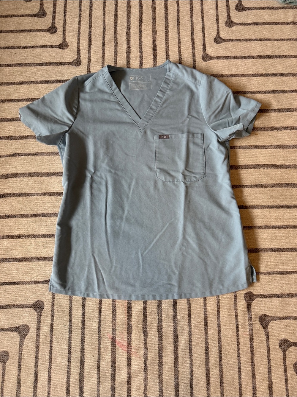 FIGS V-Neck Scrub Top in Dusty Blue